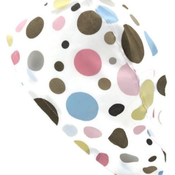 Polka Dots White, Pink & blue Surgical Scrub Cap - Picture 6 of 6